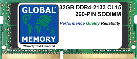 32GB DDR4 2133MHz PC4-17000 260-PIN SODIMM MEMORY RAM FOR LAPTOPS/NOTEBOOKS